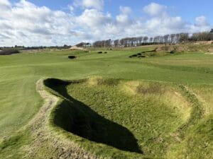 From back of 2 green looking towards 4 green